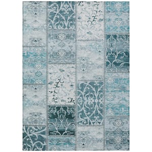 Chantille ACN566 Teal 3 ft. x 5 ft. Machine Washable Indoor/Outdoor Geometric Area Rug