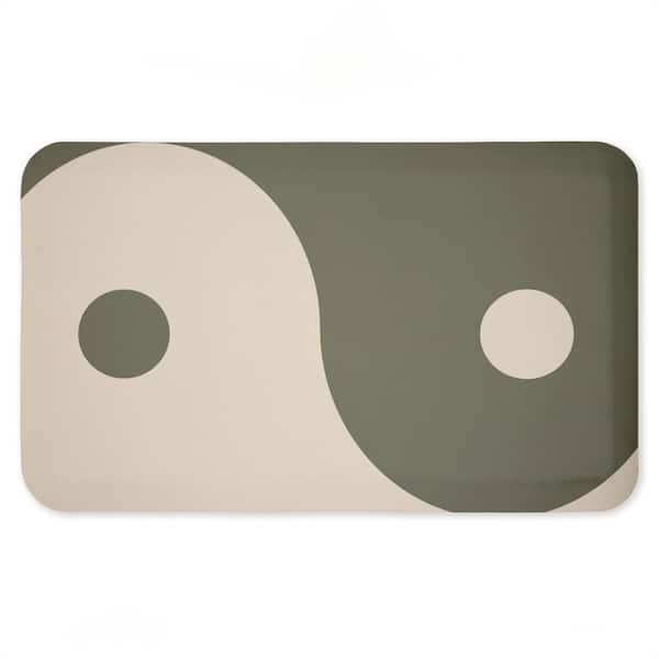 Curved Neutral Yin Yang Symbol Printed Anti-Fatigue Floor Mat, design by Ziwei Li
