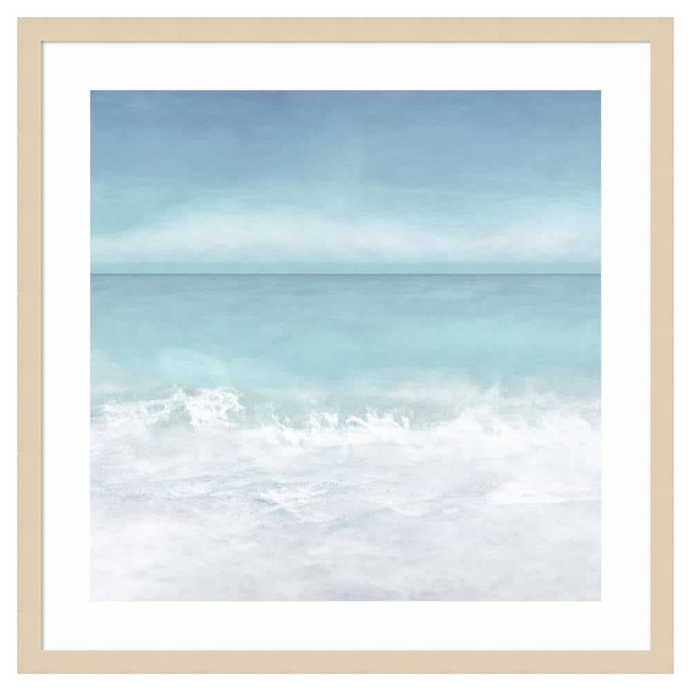 Tranquil Ocean Waves Beach II Abstract Coastal Framed Print