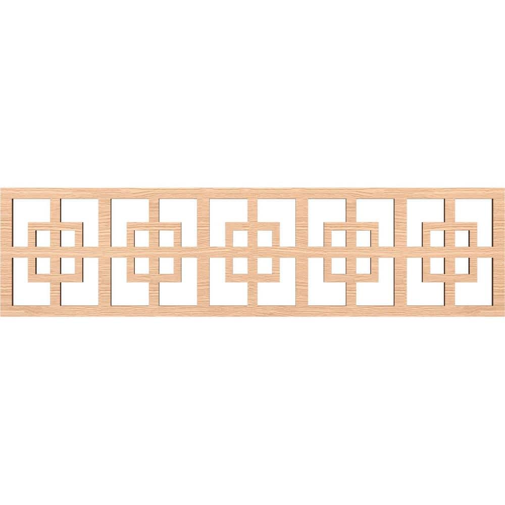 Ekena Millwork Cambridge Fretwork 0.375 in. D x 47 in. W x 12 in. L Red