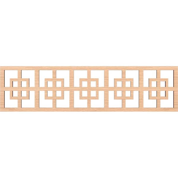 Ekena Millwork Cambridge Fretwork 0.375 in. D x 47 in. W x 12 in. L Red Oak Wood Panel Moulding