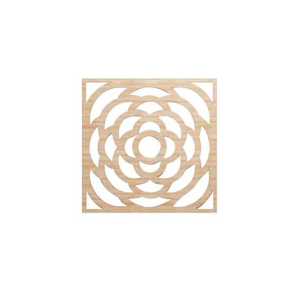 Ekena Millwork 7-3/8 in. x 7-3/8 in. x 1/4 in. Alder Extra Small Edinburg Decorative Fretwork Wood Wall Panels (50-Pack)