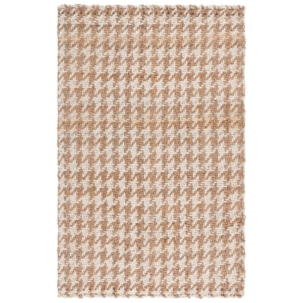 Natural Fiber 5 ft. x 8 ft. Natural/Bleach Houndstooth Area Rug