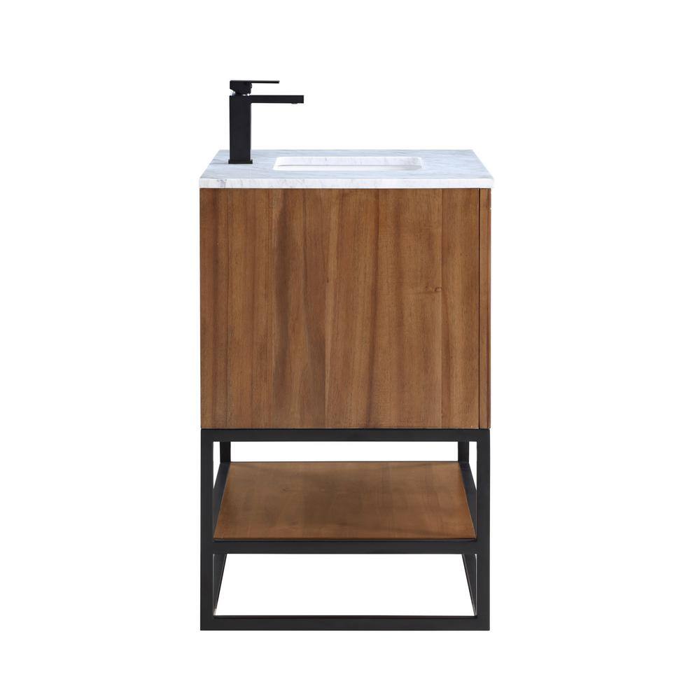 Terra Walnut 36'' Single Freestanding Bathroom Vanity with Matte Black Frame