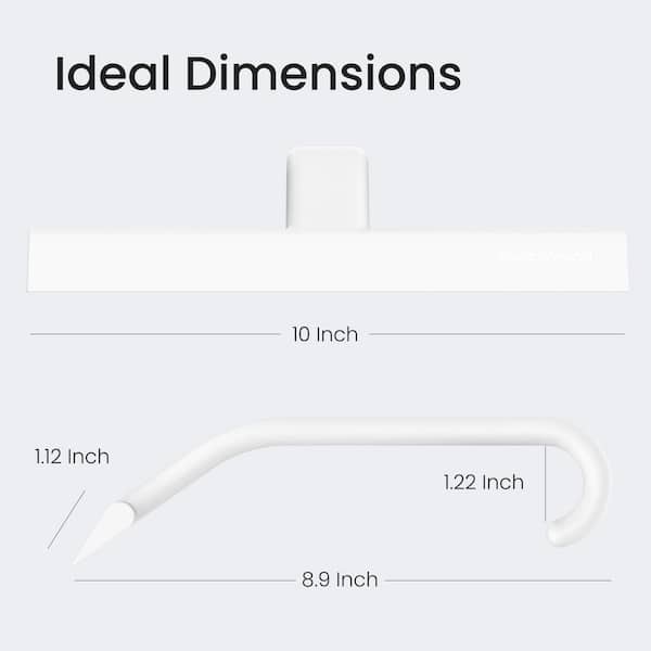 1-Piece All-One-Piece Silicone Shower Squeegee included Built-in Hook Design in White