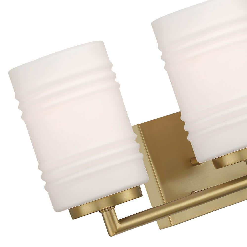 Leavenworth Brushed Gold 23.5" Outdoor Vanity Light with Etched Opal Glass