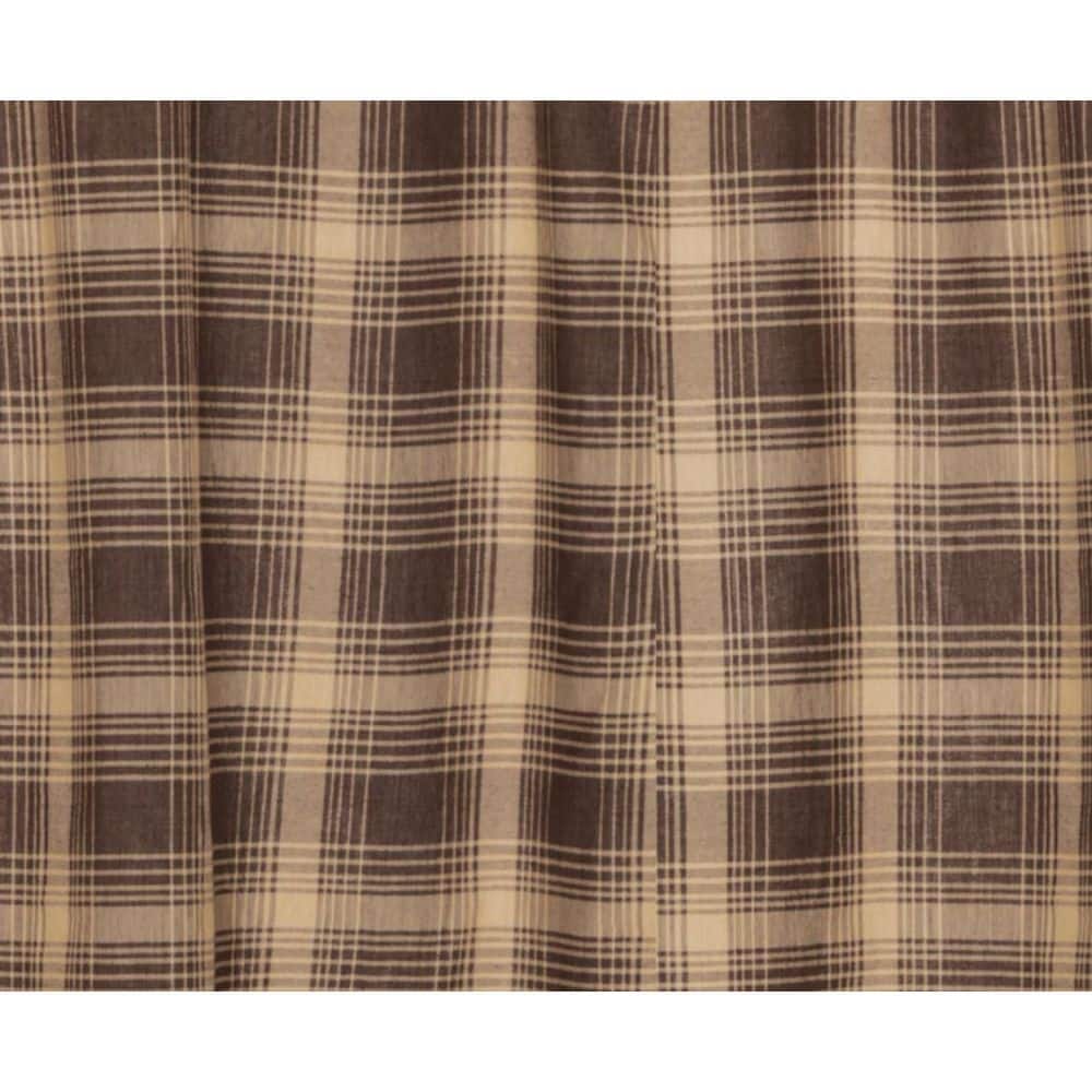 Woodland Brown and Khaki Plaid Cotton Scalloped Valance, 16x72