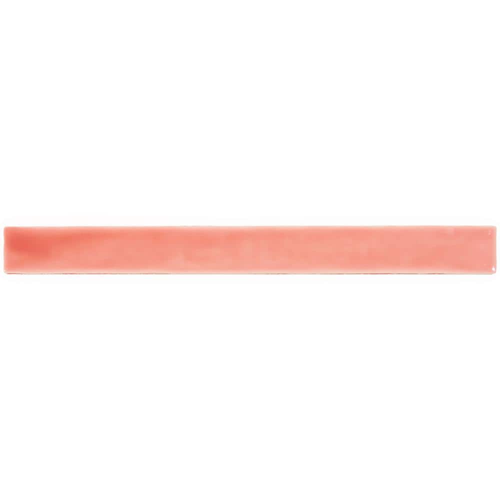 Charlotte Polished Pink Ceramic Subway Wall Tile 2" x 20"
