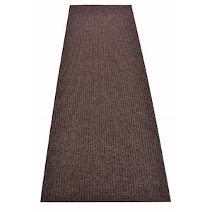 Tough Brown 26 in. Width x Your Choice Length Custom Size Runner Rug