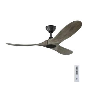 Maverick II 52 in. Indoor/Outdoor Aged Pewter Ceiling Fan with Light Grey Weathered Oak Wood Blades and Remote Control
