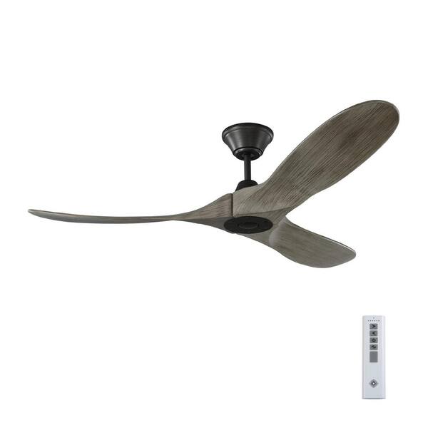 Monte Carlo Maverick Ii 52 In Indoor Outdoor Aged Pewter Ceiling Fan With Light Grey Weathered Oak Blades And Remote Control 3mavr52agp - Pewter Ceiling Fans With Remote