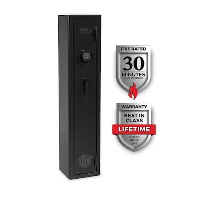 Home Defense 4-Gun Fireproof Electronic Lock Gun Safe, Black Textured Gloss Finish