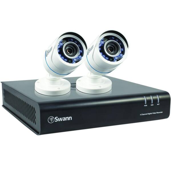 Swann 4-Channel DVR4-4500 TVI 1080p 500 GB Hard Drive Surveillance System with 2 x Bullet Cameras in White