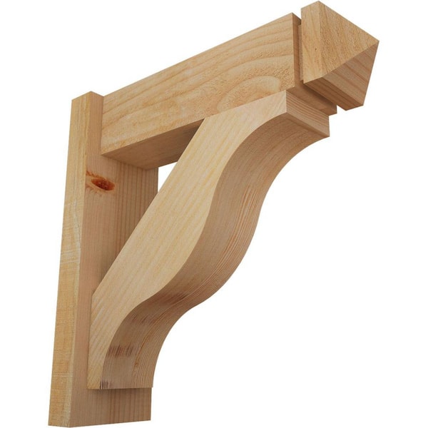 Ekena Millwork 6 in. x 20 in. x 20 in. Douglas Fir Fuston Arts and Crafts Rough Sawn Outlooker