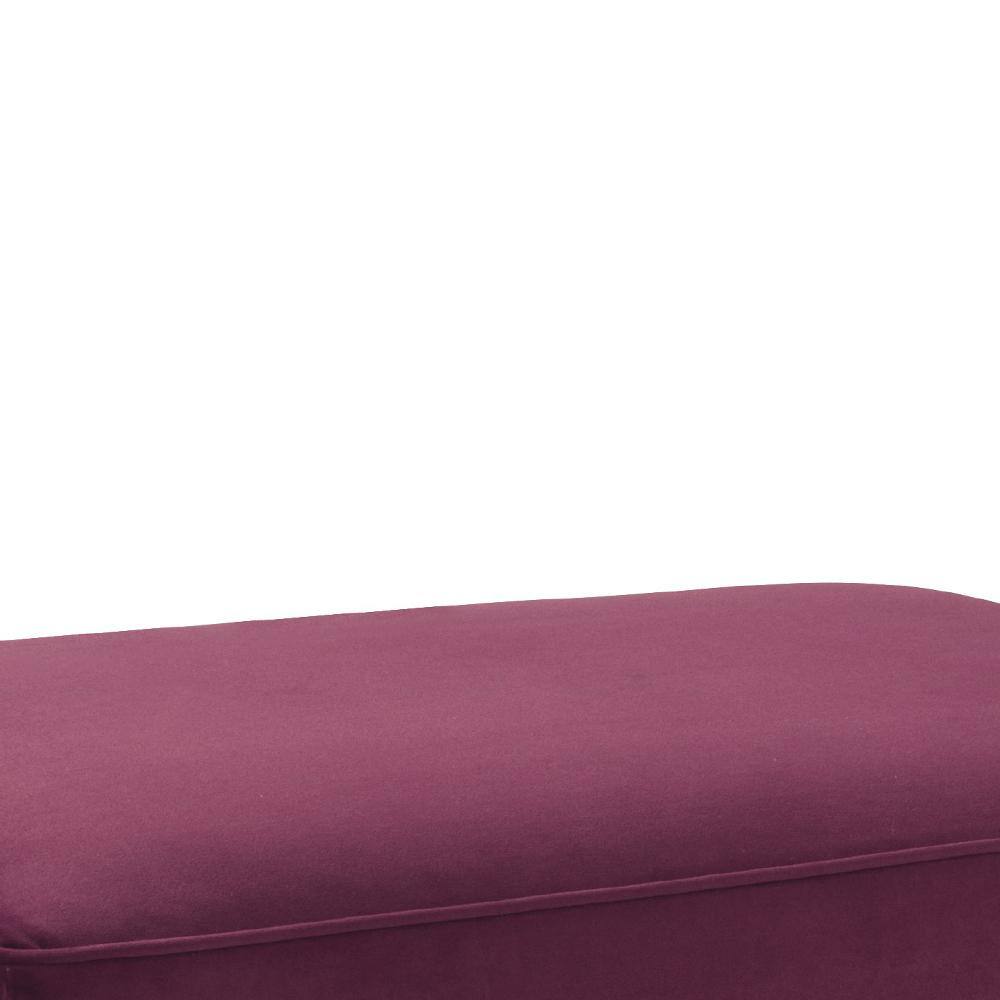 Jaszira Luxurious Burgundy Velvet Tufted Ottoman
