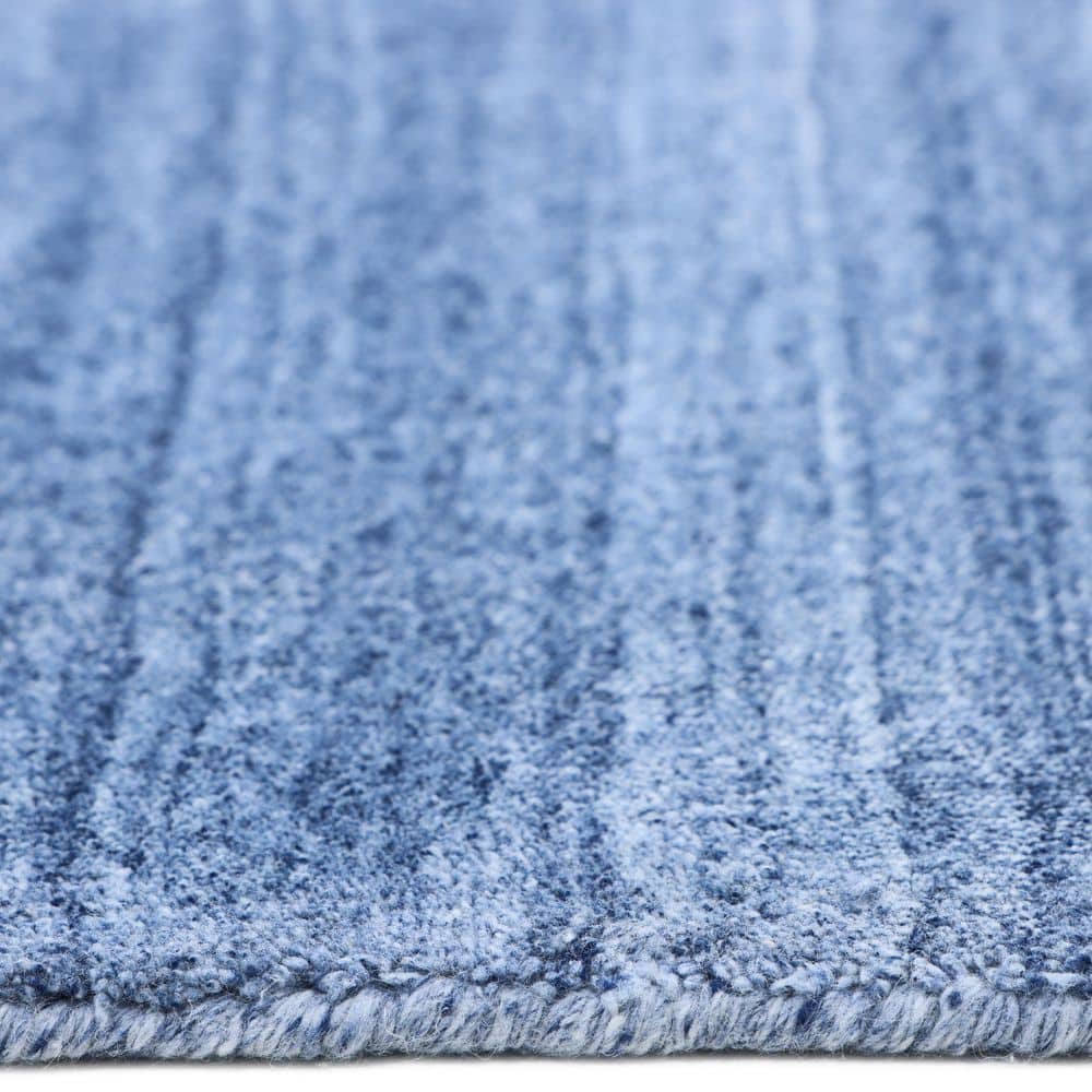 Harbor Stripe Hand-Knotted Denim Wool-Blend 8' x 10' Rug