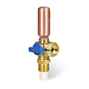 1/2 in. CPVC/MIP x 3/4 in. MHT Brass Washing Machine Replacement Valve with Hammer Arrestor Blue for Cold Water Supply