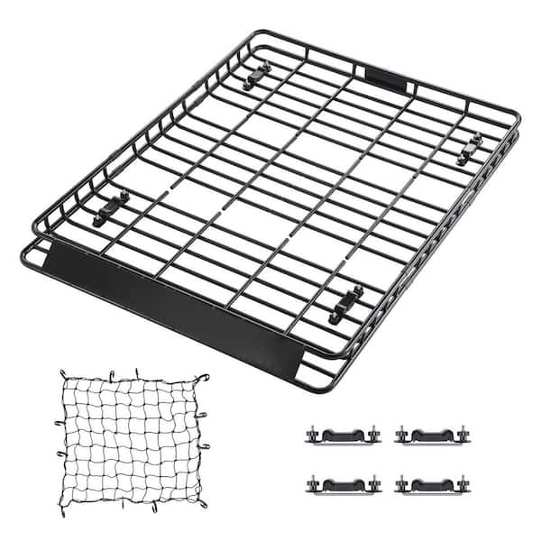 64 x 50 x 4.1 in. Roof Rack Basket, Universal Cargo Carrier with 2 35.4 x 39.4 in. Cargo Net, 150 lbs. Luggage Holder