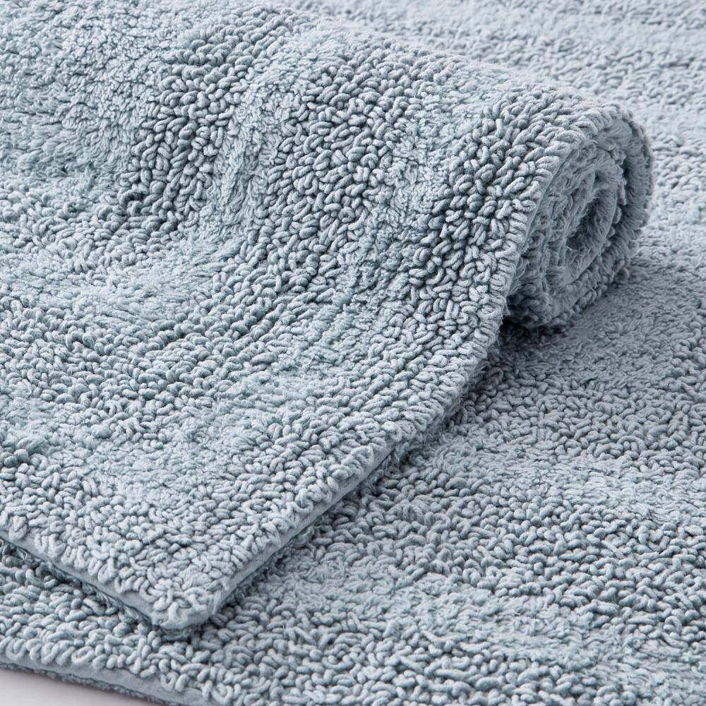 Logan Green Plush Cotton 60" x 22" Bathroom Runner Rug
