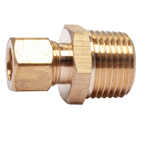 LTWFITTING 3/8 in. O.D. Comp x 1/2 in. MIP Brass Compression Adapter Fitting (20-Pack)