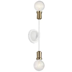 Armstrong 2-Light White Bathroom Indoor Wall Sconce Light