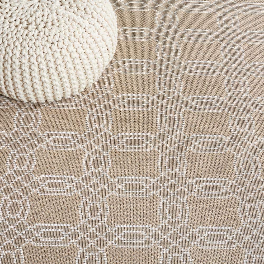 Ivory Rectangular Hand-Knotted Wool Area Rug