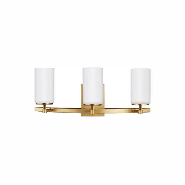 Generation Lighting Alturas 3Light Satin Brass Bath Light with LED