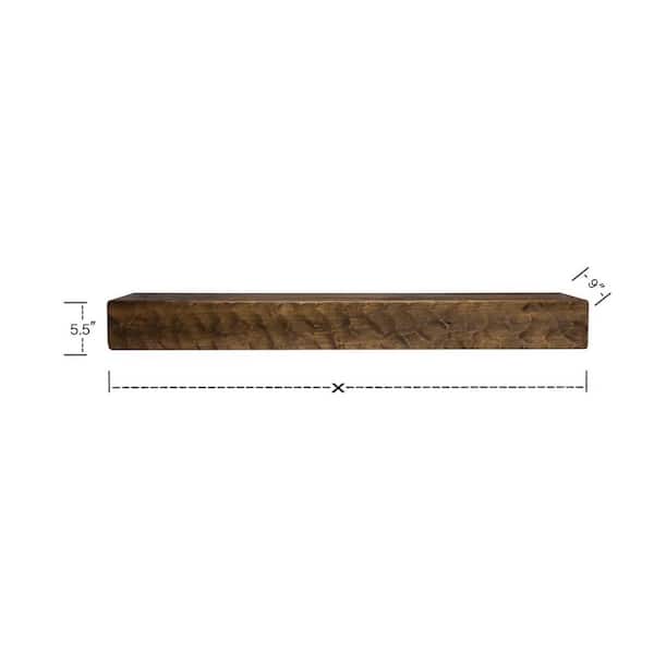 Dogberry Collections Rough Hewn 60 in. x 5.5 in. Dark Chocolate Mantel m- hewn-6005-dkch-none - The Home Depot