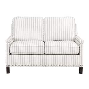 Boone 54 in. W Beige and Gray Textured Fabric Loveseat