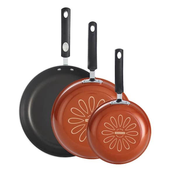 Tramontina 3-Piece Metallic Red Aluminum Nonstick Frying Pan Set