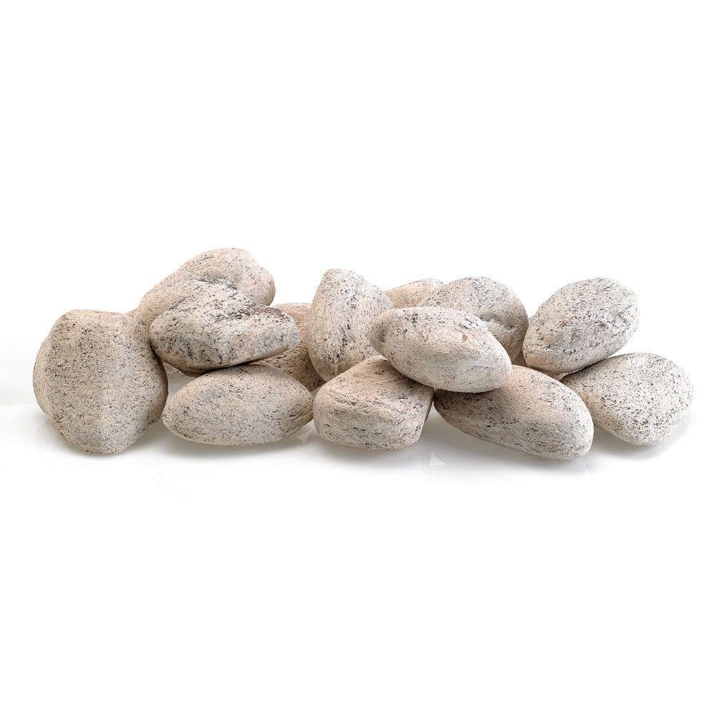 Cottage White Lite Stones - 15 Stone Set Includes 2 lbs. Small Lava Rock