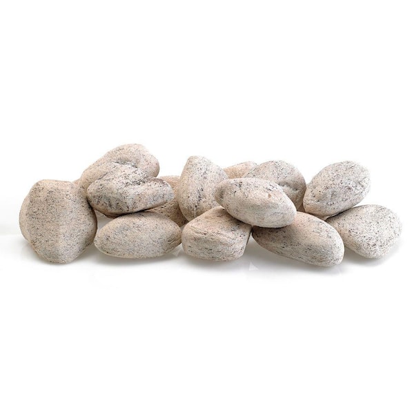 American Fire Glass Cottage White Lite Stones - 15 Stone Set Includes 2 lbs. Small Lava Rock