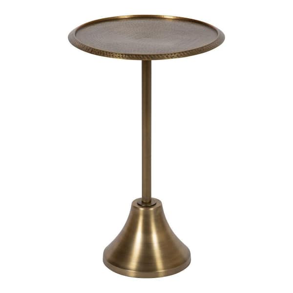 Sanzo 15.00 in. Gold Round Metal End Table