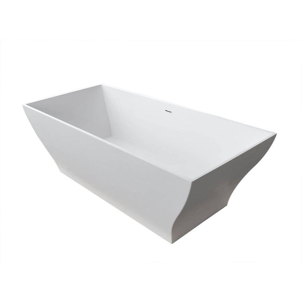 Light Stone 6 ft. Artificial Stone Center Drain Rectangular Bathtub in White price history on PriceWatchPro