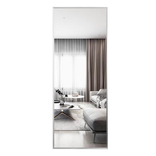 Dovelina Large Rectangle Silver Hooks Modern Mirror (59 in. H x 20 in. W)