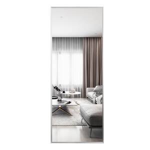 Large Rectangle Silver Hooks Modern Mirror (59 in. H x 20 in. W)