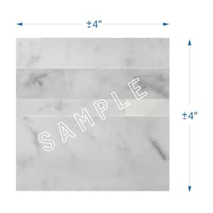 Take Home Sample - Siberia White 4 in. x 4 in. Stone Peel and Stick Wall Mosaic Tile (0.11 sq. ft./Ea)
