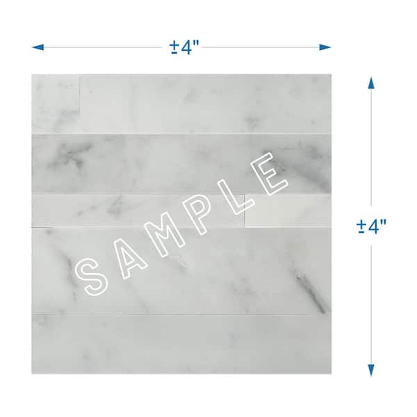 SpeedTiles Take Home Sample - Siberia White 4 in. x 4 in. Stone Peel and Stick Wall Mosaic Tile (0.11 sq. ft./Ea)