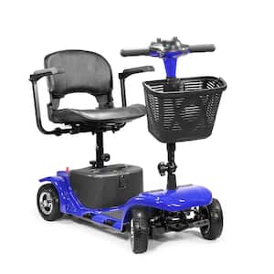 4-Wheel Electric Mobility Scooter Compact Heavy Duty For Adults Seniors Handicapped Elderly Travel Wheelchair-BLUE