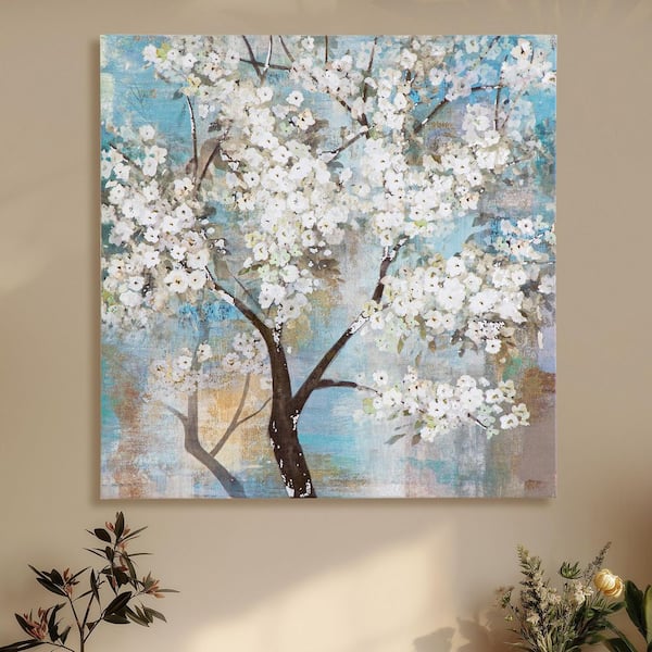 Yosemite Home Decor 20 in. x 20 in. "Tree In Bloom" Hand Painted Contemporary Artwork