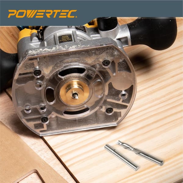 1/4 in. and 1/8 in. Down Cut Spiral Router Bits, 1/4 in. Shank with Router Bushing, Collar and Alignment Pin (6-Piece)