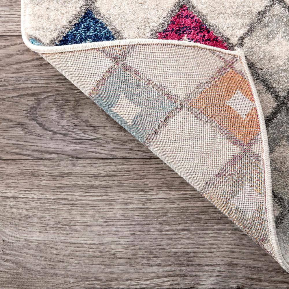 52'' Square Synthetic Moroccan Trellis Non-Slip Area Rug - Multi