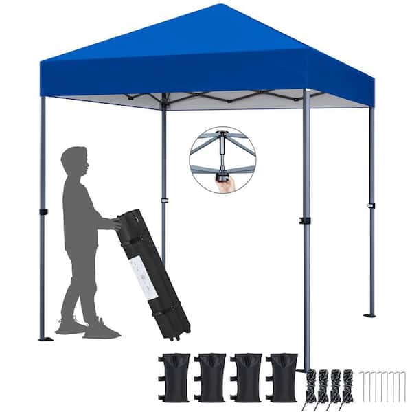 Yaheetech 6.6 ft. x 6.6 ft. Pop-up Canopy UPF 50 plus Instant Canopy with 1-Push-To-Lock Setup Mechanism Ideal for 2-4 People