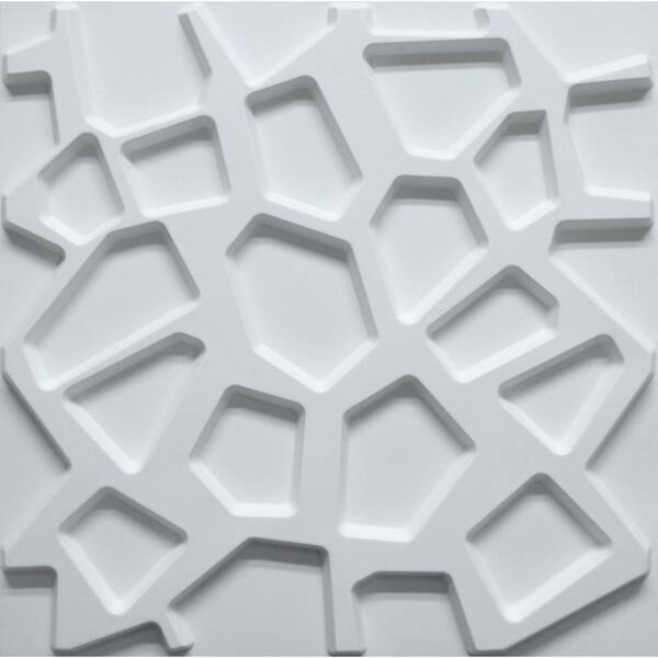 Dundee Deco Falkirk Ross 2/25 in. x 19.7 in. x 19.7 in. White PVC Brick 3D Decorative Wall Panel 5-Pack