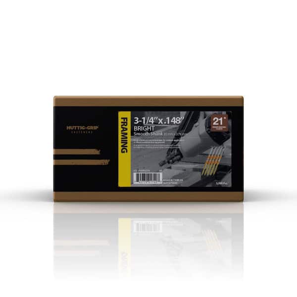 HUTTIG-GRIP 3-1/4 in. x 0.148-Gauge 21-Degree Plastic Strip Bright