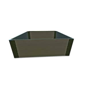 4 ft. x 4 ft. x 16.5 in., 1 in. Profile Weathered Wood Composite Tool-Free Raised Garden Bed