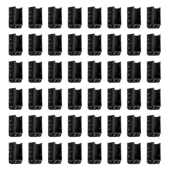 FENCE & DECK RITE 2 in. x 4 in. Sturdy Railing Hangers Fits Standard Railings, Reinforced Black Polypropylene (48-Piece)