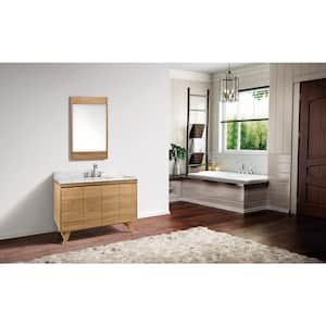 Coventry 49 in. Vanity in Natural Teak with Marble Top Vanity Top in Carrara White with White Basin