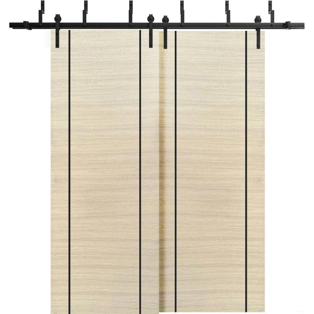 48 in. x 84 in. 2 Panel Natural Veneer Solid Wood with Honeycomb Sliding Barn Door with Hardware Kit price history on PriceWatchPro