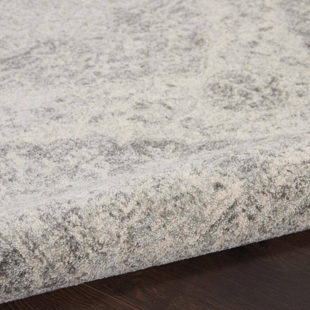 Ivory-Grey Tranquil Medallion 2'x4' Synthetic Area Rug